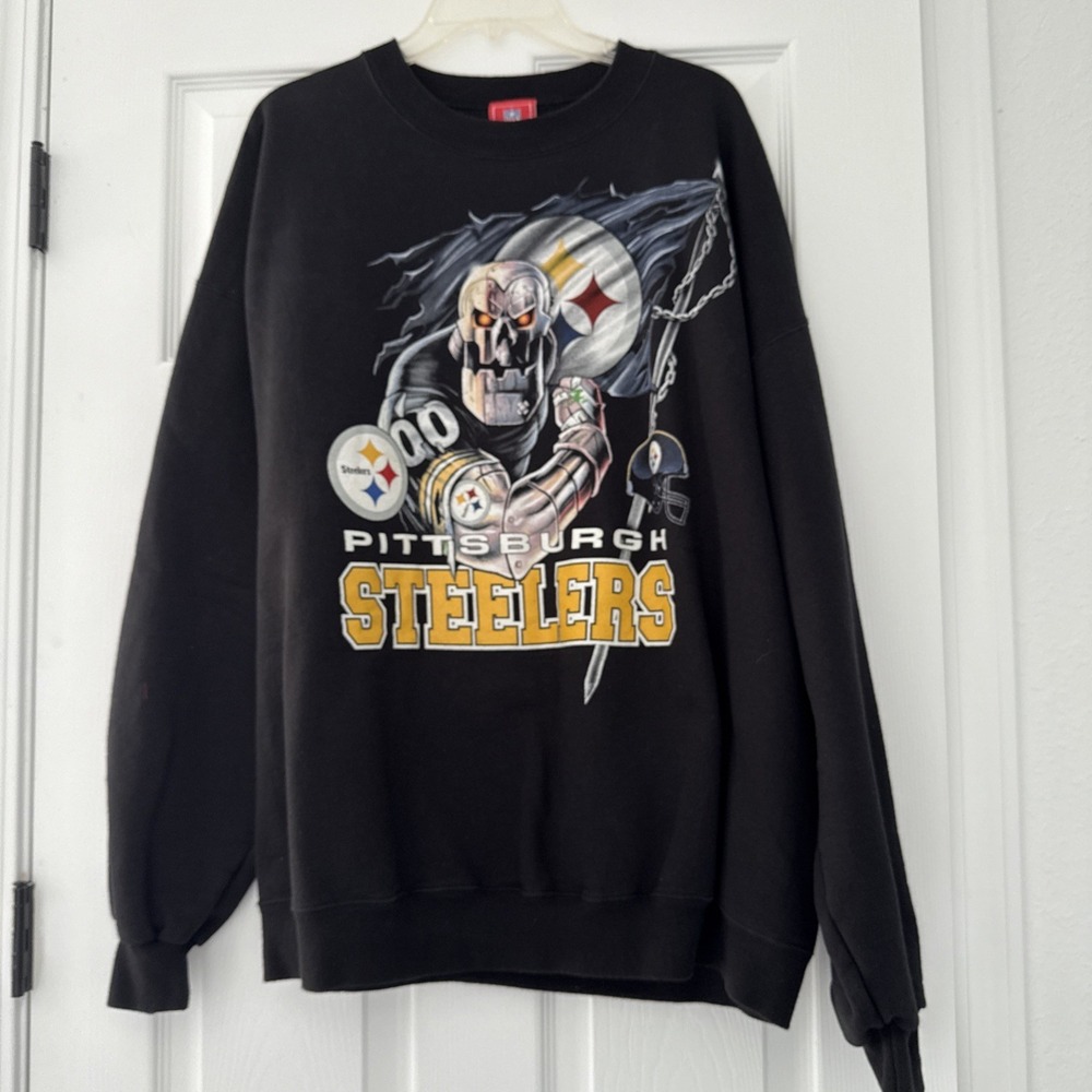 Pittsburgh Steelers NFL Graphic Pullover Sweater Men's 2XL Crewneck Rare 2000s‎